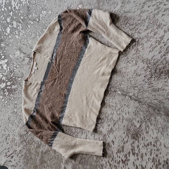 Veronica Beard Miley Colorblock Metallic Pullover Sweater SzM - Picture 2 of 8